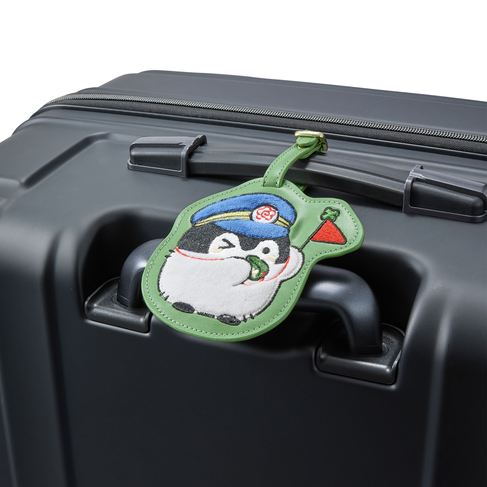 コウペンちゃんラゲッジタグ装着