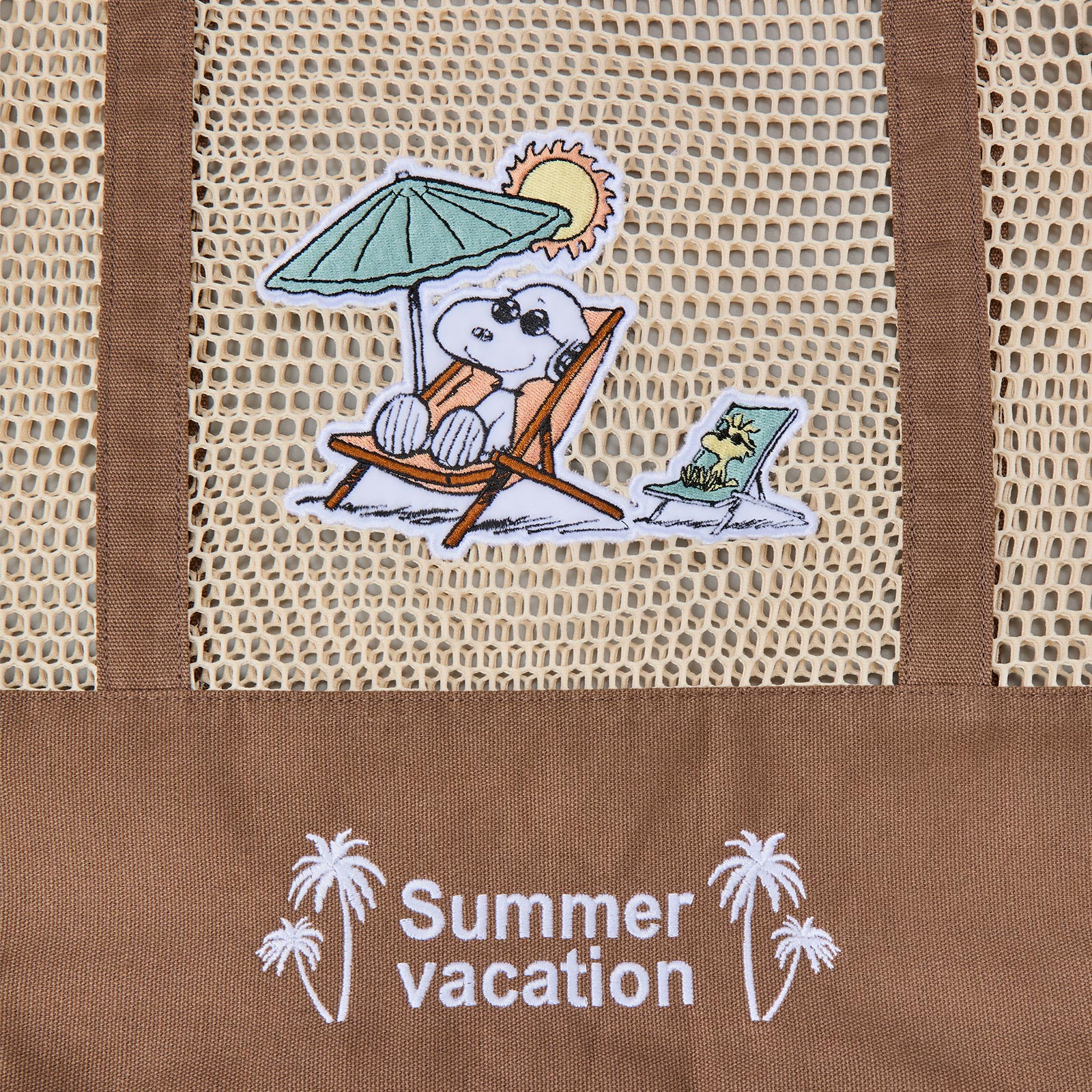スヌーピーメッシュトートバッグ刺繍